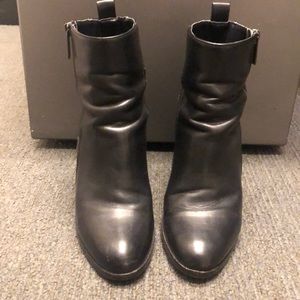 Black faux leather dolce vita booties